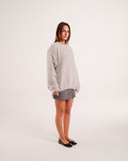 Mohair Knit Sweater in Light Gray