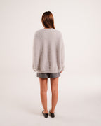 Mohair Knit Sweater in Light Gray