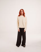 Mohair Knit Sweater in Cream