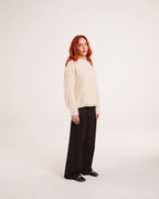 Mohair Knit Sweater in Cream