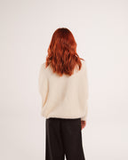 Mohair Knit Sweater in Cream