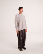 Mohair Knit Sweater in Light Gray