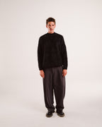 Mohair Knit Sweater in Jet Black