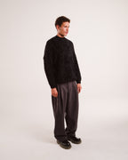 Mohair Knit Sweater in Jet Black