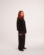 Mohair Knit Sweater in Jet Black