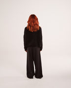 Mohair Knit Sweater in Jet Black