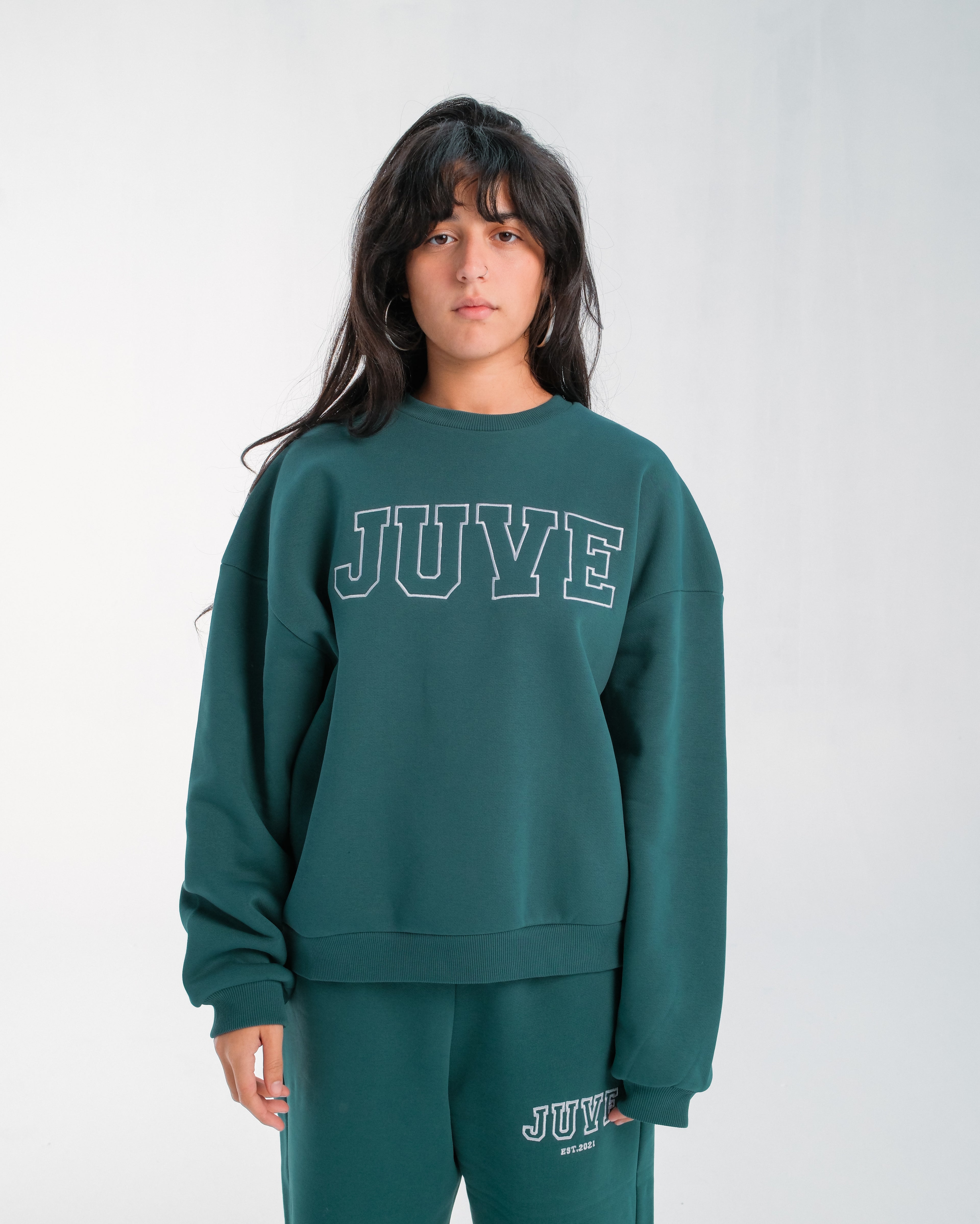 JUVE Signature Crewneck in Teal Green