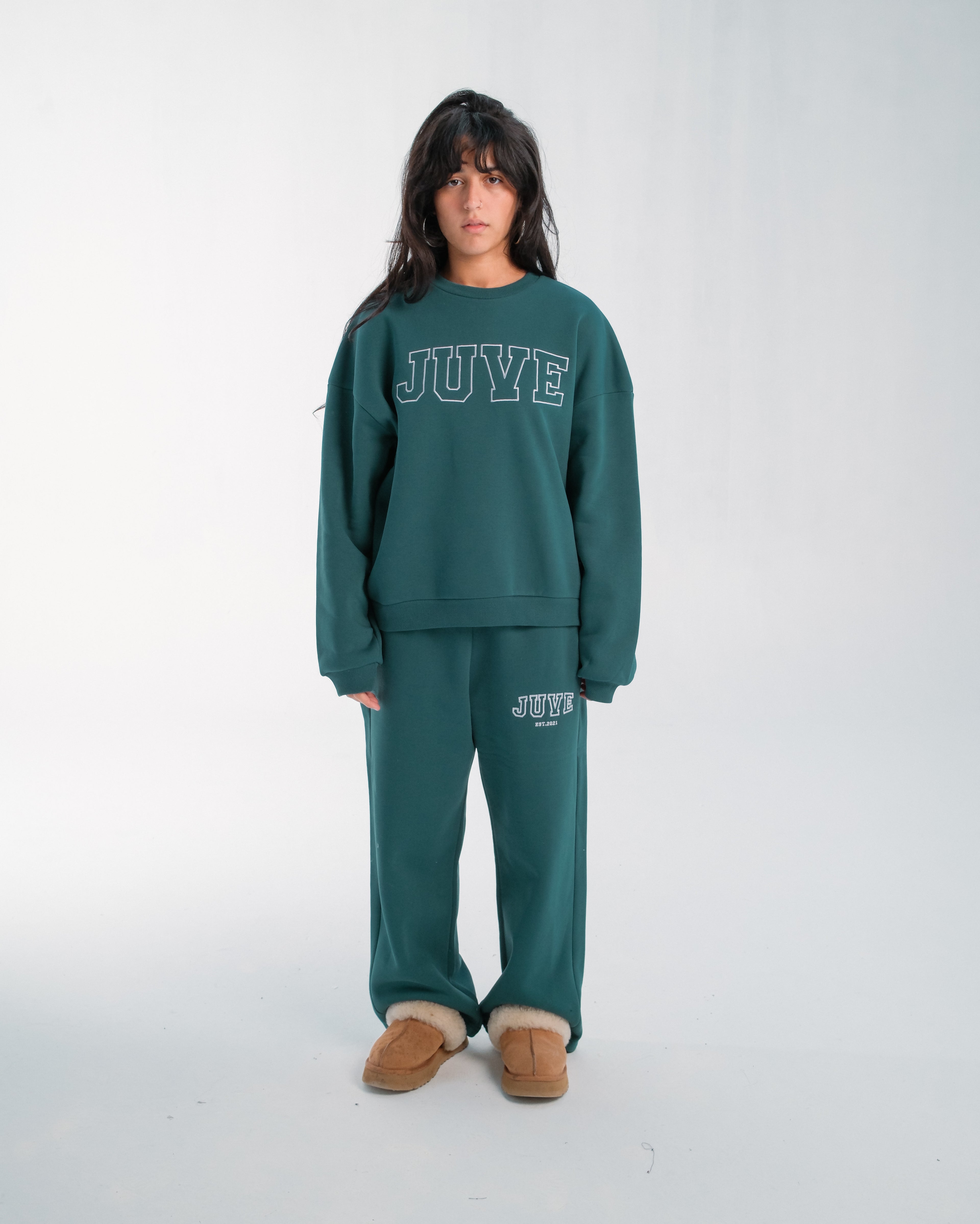 JUVE Signature Crewneck in Teal Green