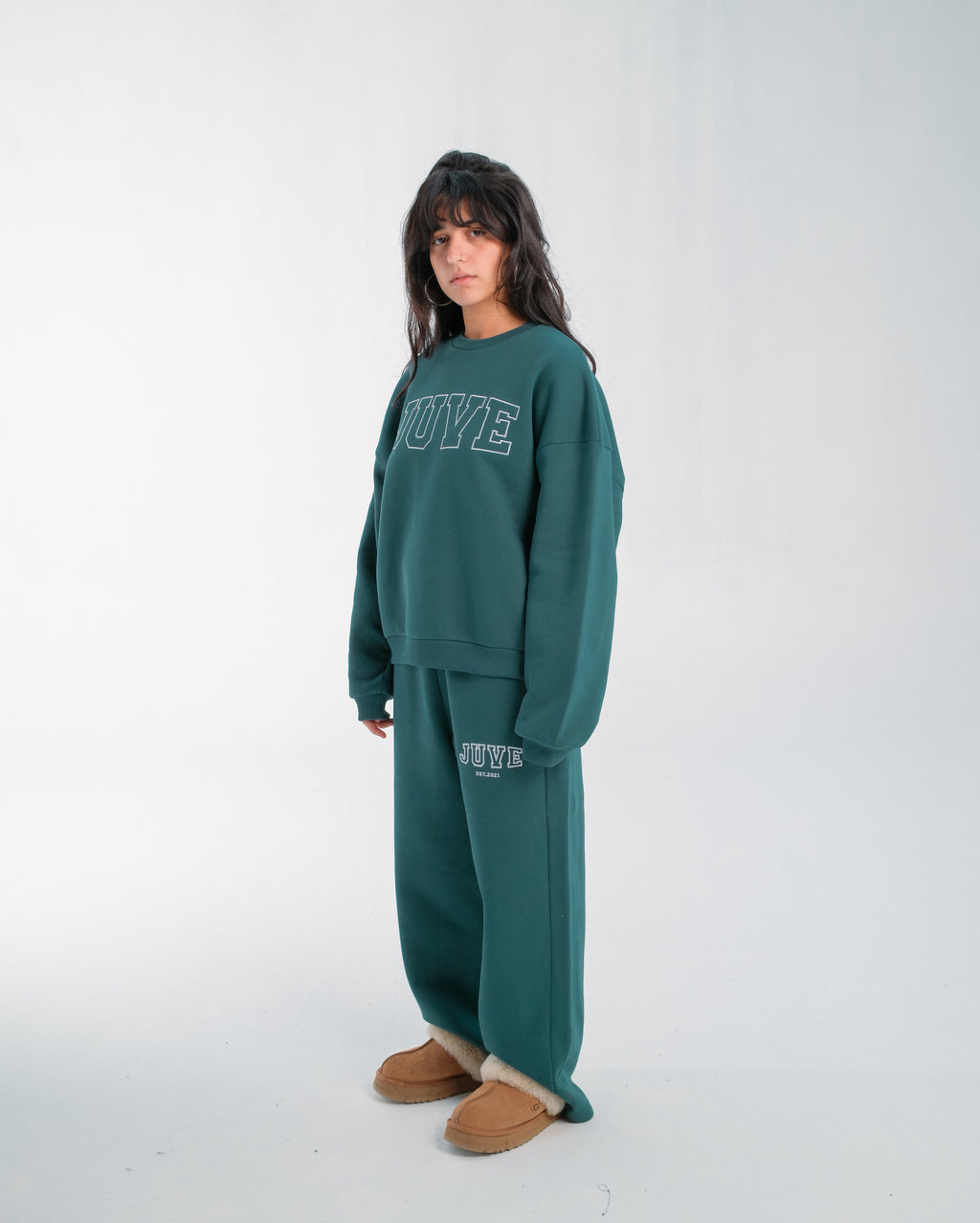 JUVE Signature Crewneck in Teal Green