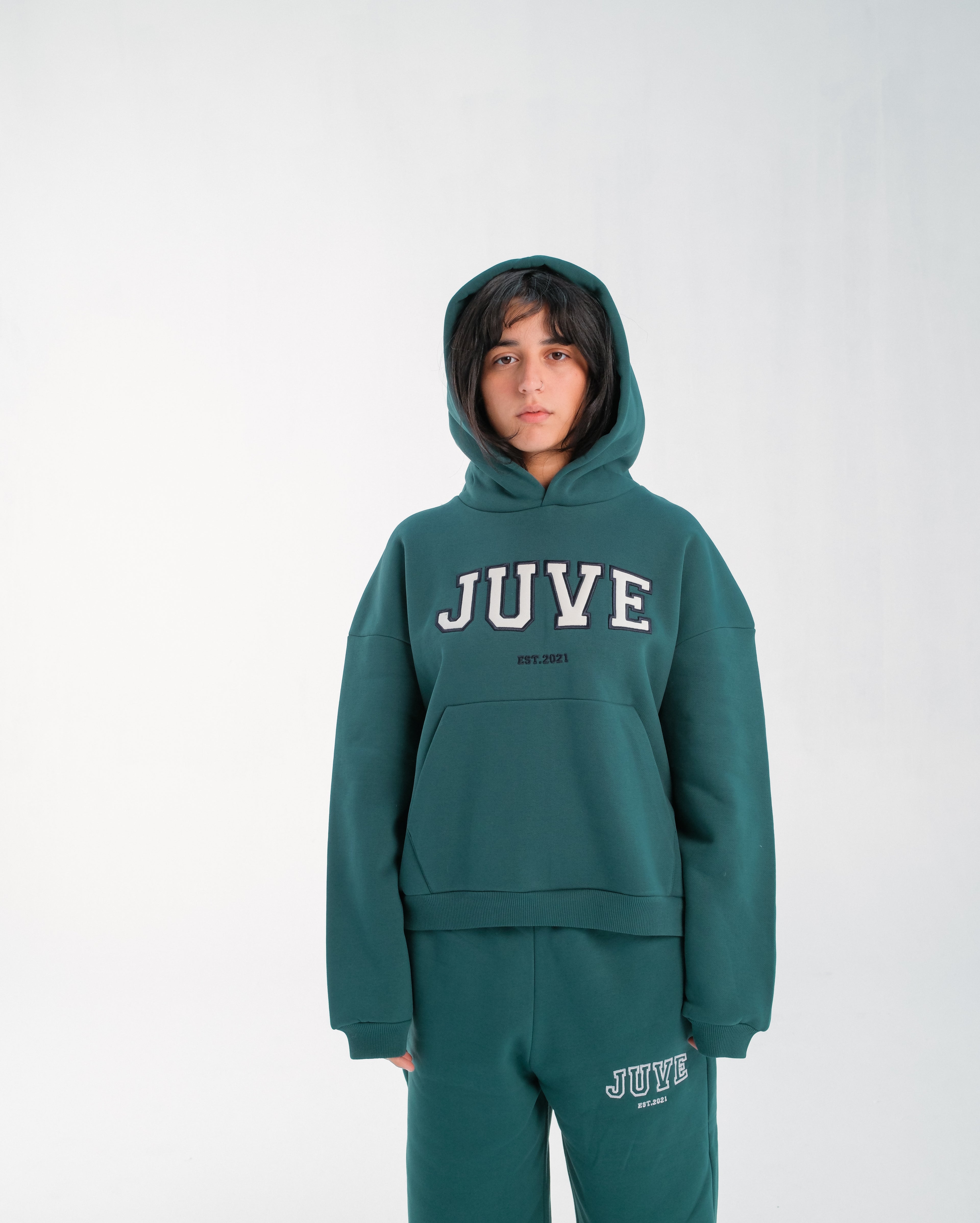 JUVE Signature Hoodie in Teal Green