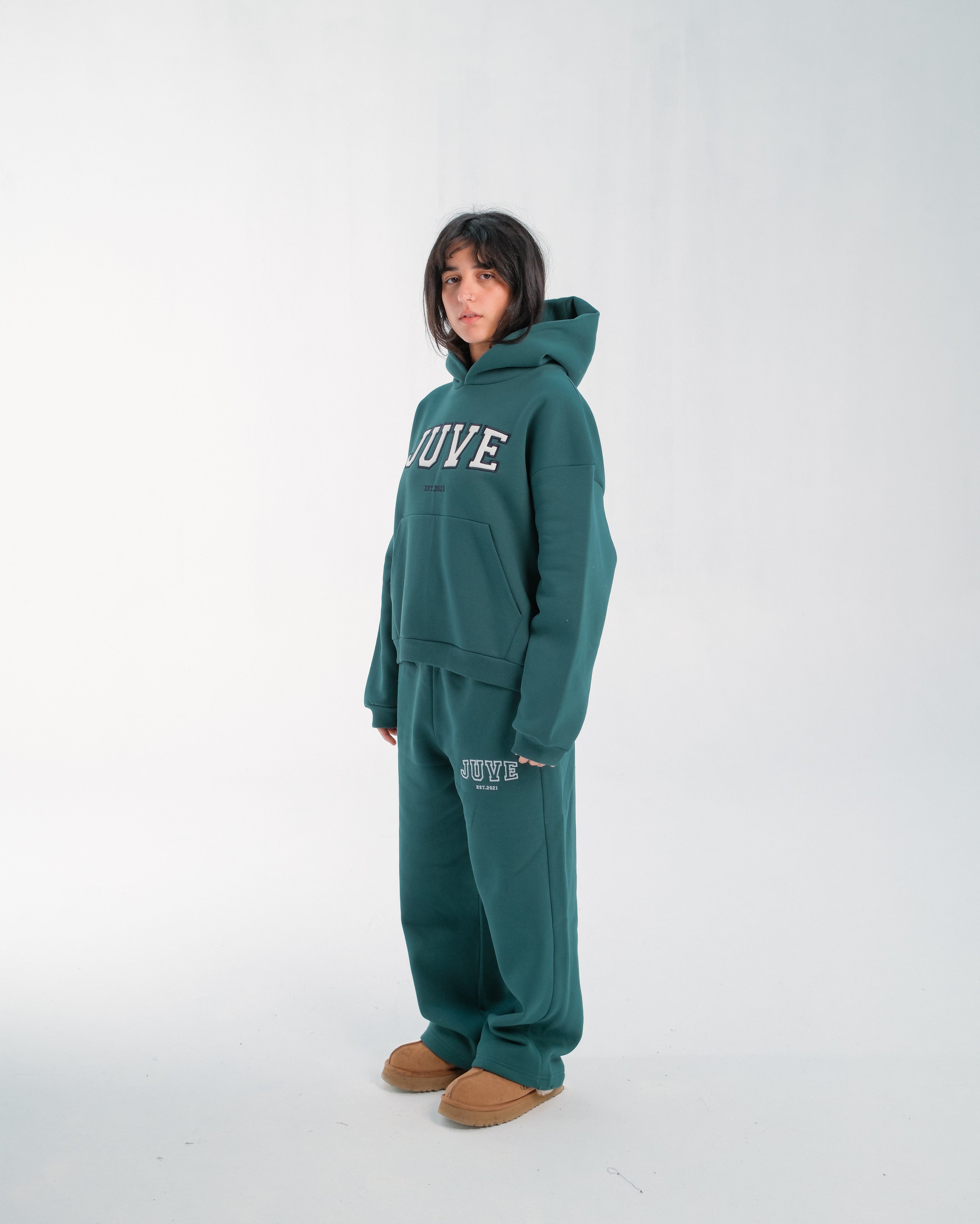 JUVE Signature Hoodie in Teal Green
