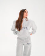 JUVENILE Signature Half Zip in Light Gray Melange