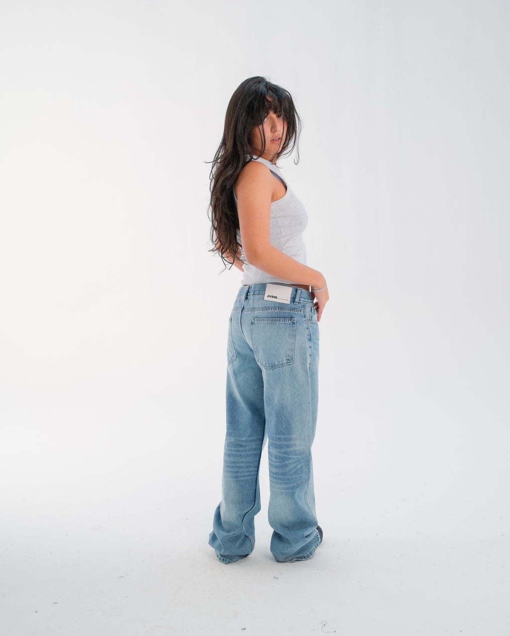 Light Blue Mid-Rise Straight Denim