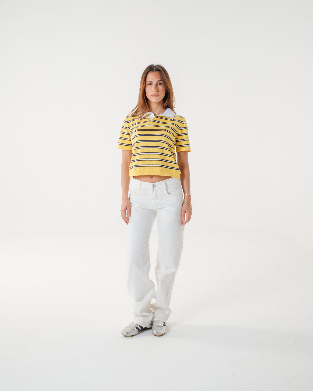 The Honeycomb Striped Knit Polo