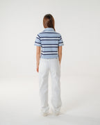 The Cloud Blue Striped Knit Polo