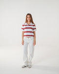 The Cherry Cream Striped Knit Polo