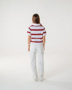 The Cherry Cream Striped Knit Polo