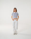 The Vanilla Blueberry Striped Knit Polo