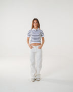The Vanilla Blueberry Striped Knit Polo