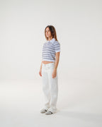 The Vanilla Blueberry Striped Knit Polo