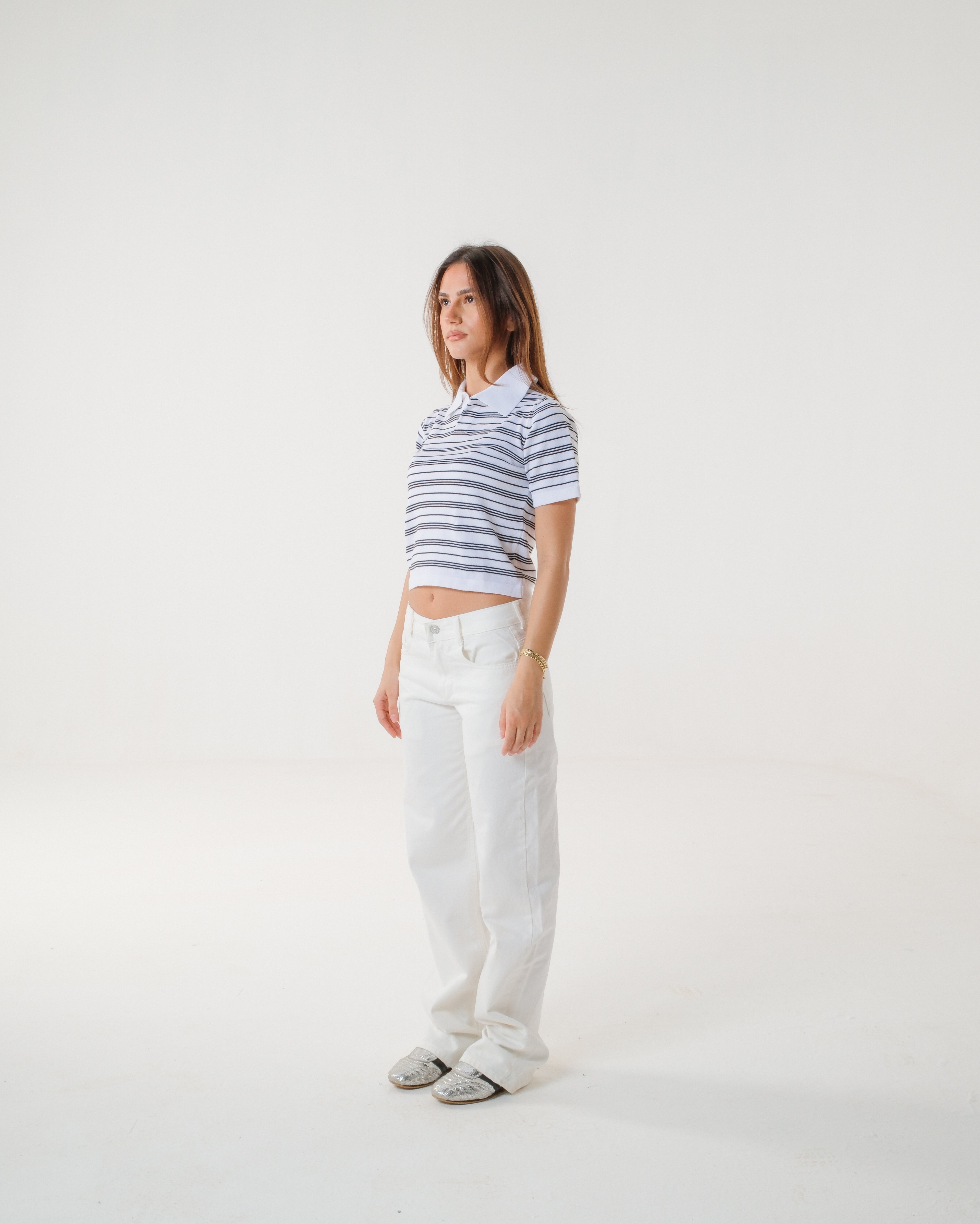 The Vanilla Blueberry Striped Knit Polo
