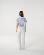 The Vanilla Blueberry Striped Knit Polo