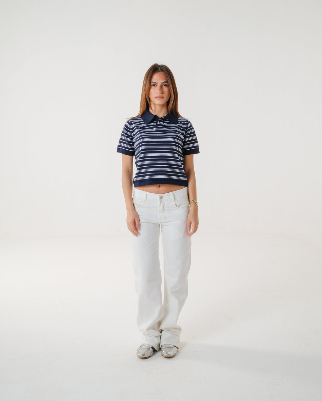 The Midnight Striped Knit Polo
