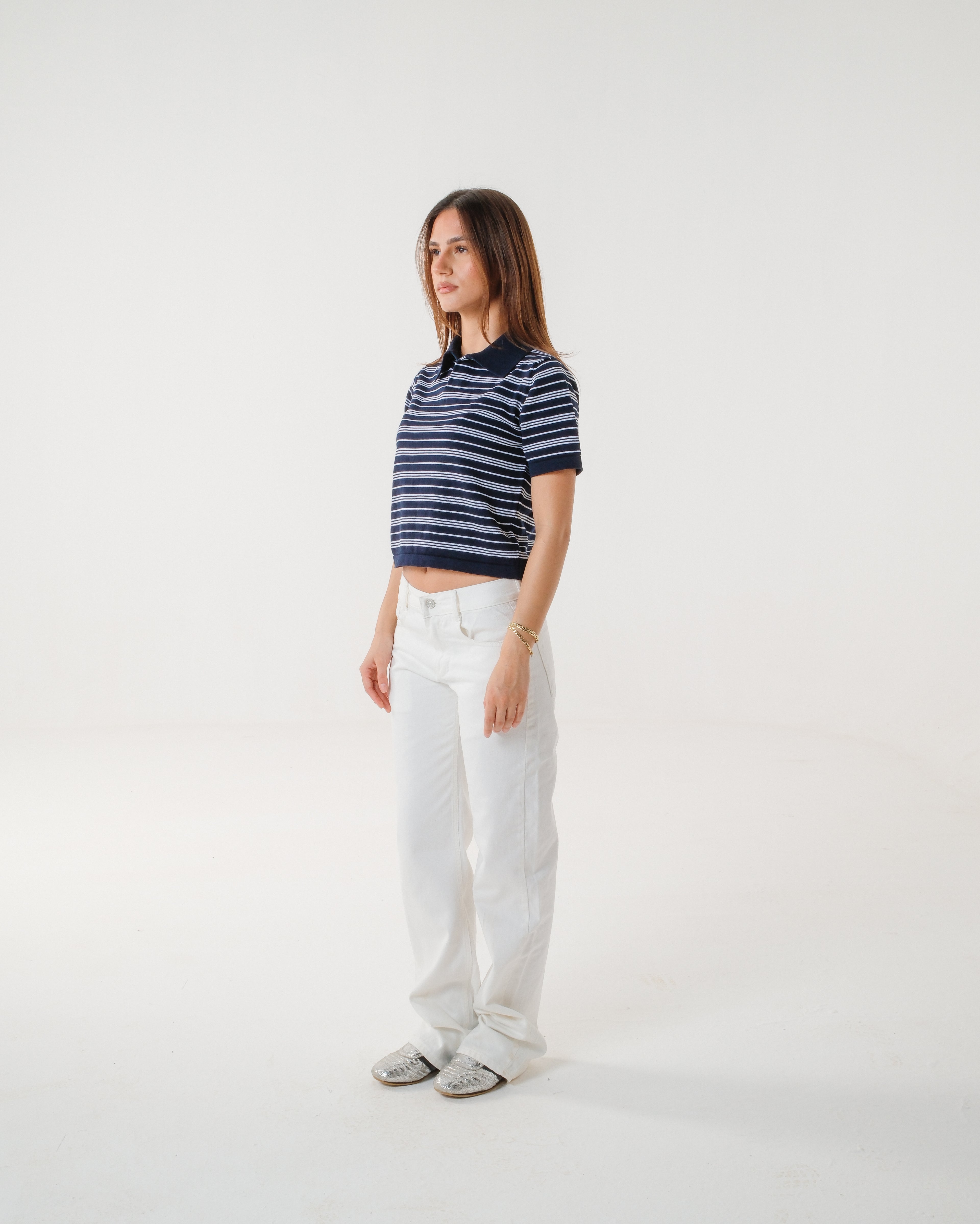The Midnight Striped Knit Polo
