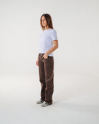 Washed Brown Mid-Rise Straight Denim