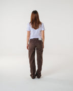 Washed Brown Mid-Rise Straight Denim