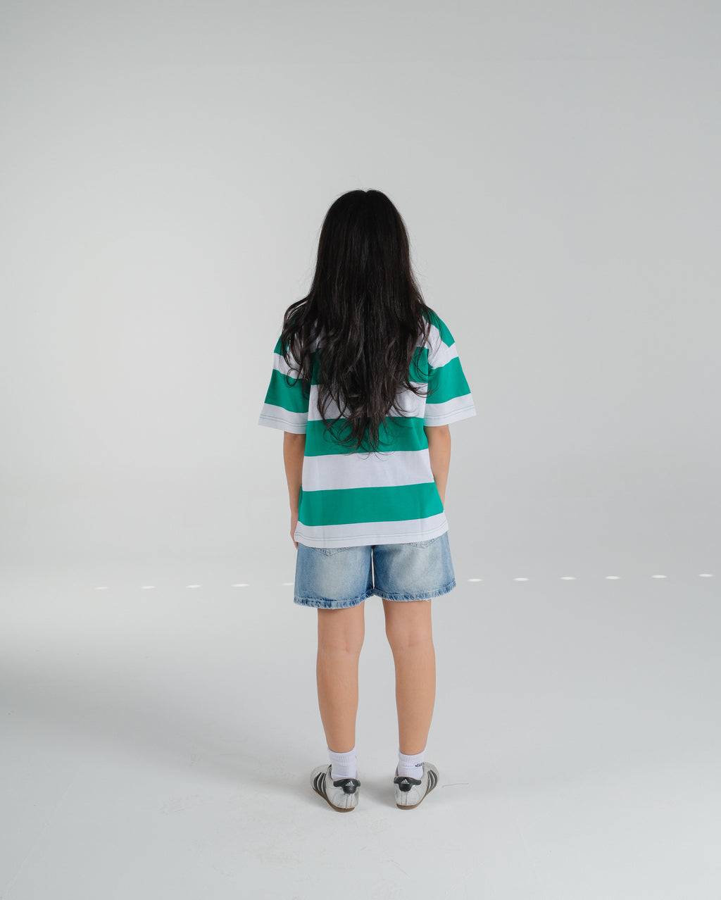 "(EX)tra Free Summer" Striped Green Graphic T-shirt