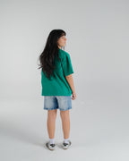 "(EX)tra Free Summer" Solid Green Graphic T-shirt