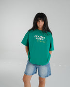 "(EX)tra Free Summer" Solid Green Graphic T-shirt