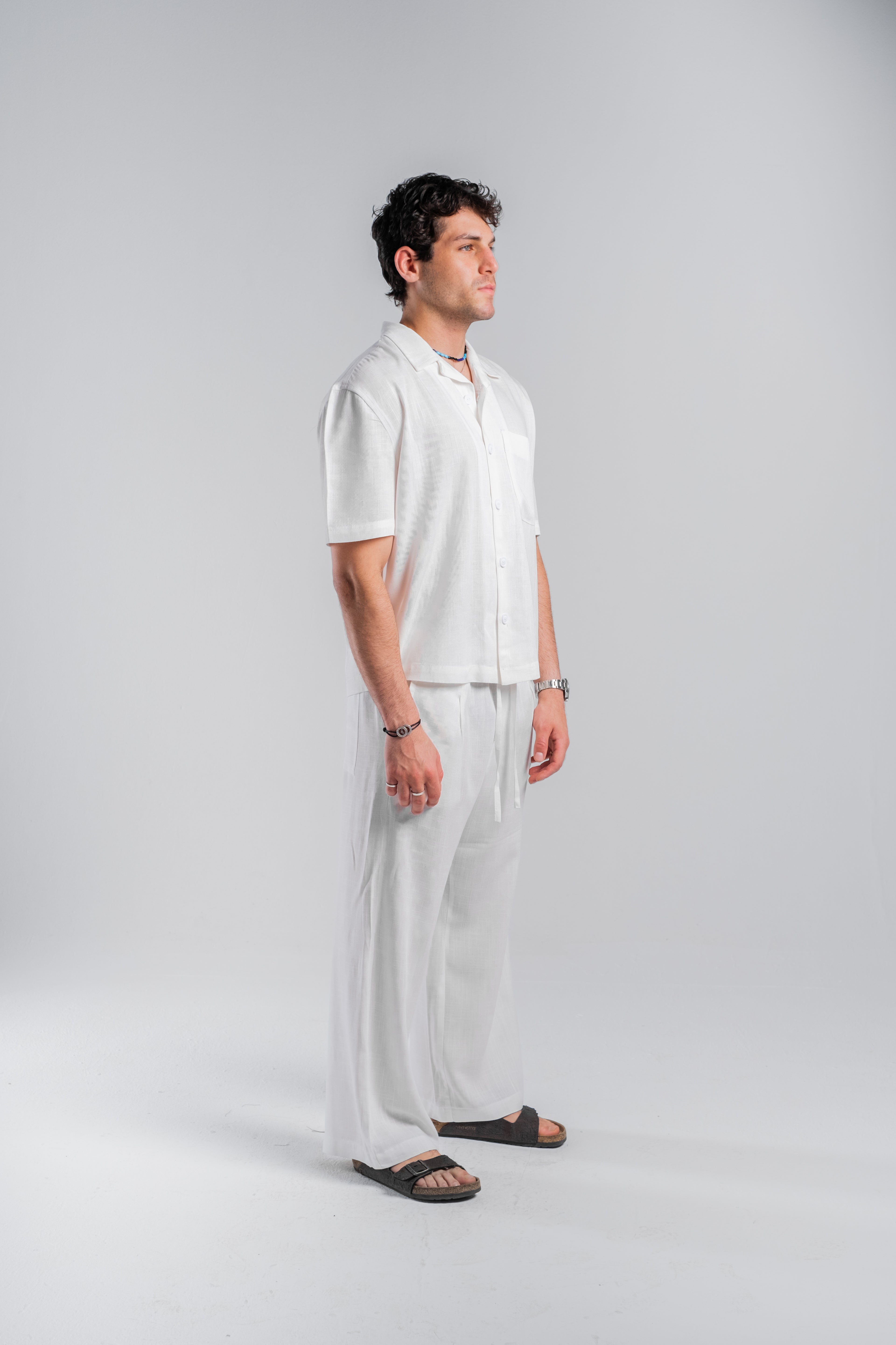 White Linen Boxy Shirt