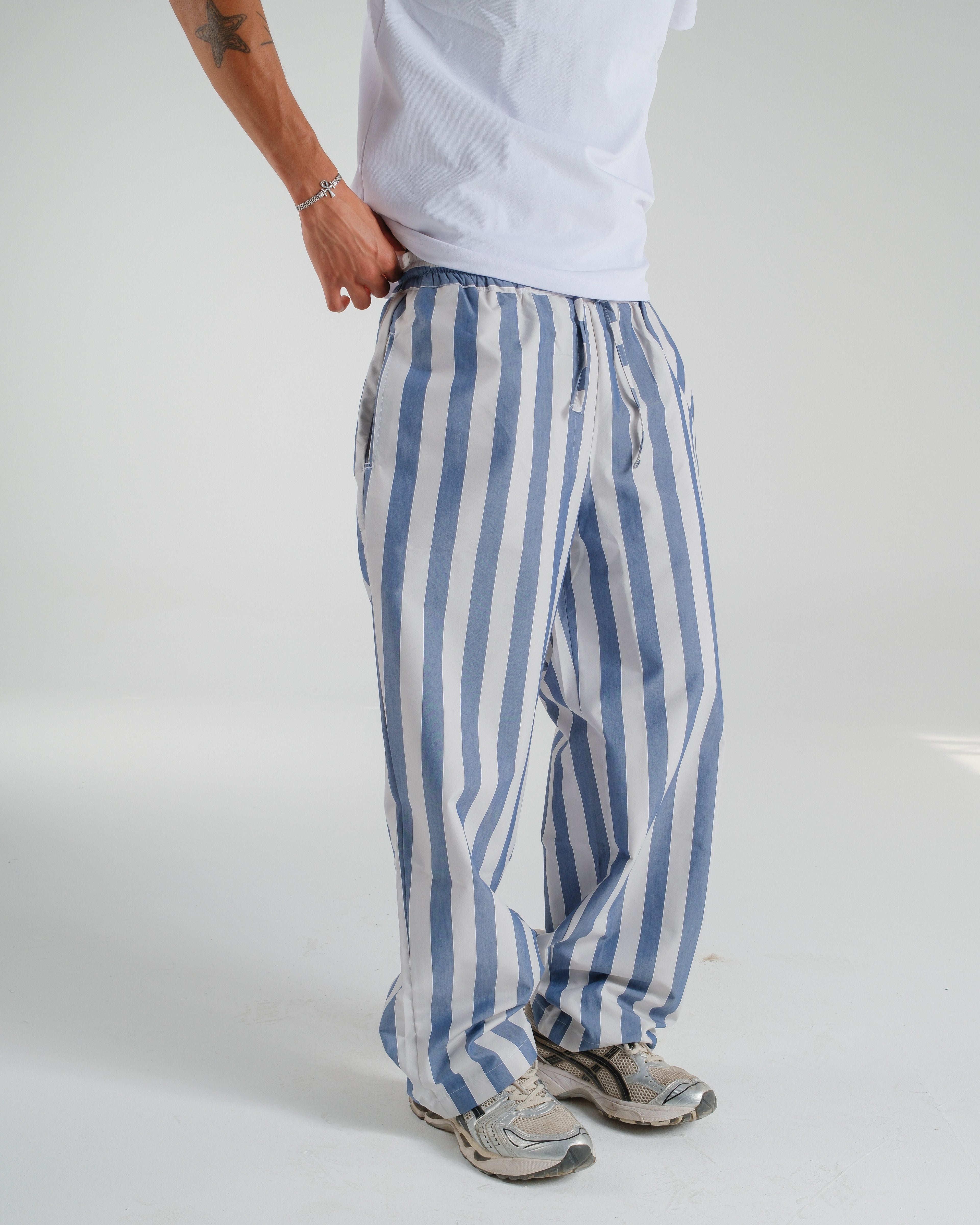 Blue Tide Striped Poplin Pants