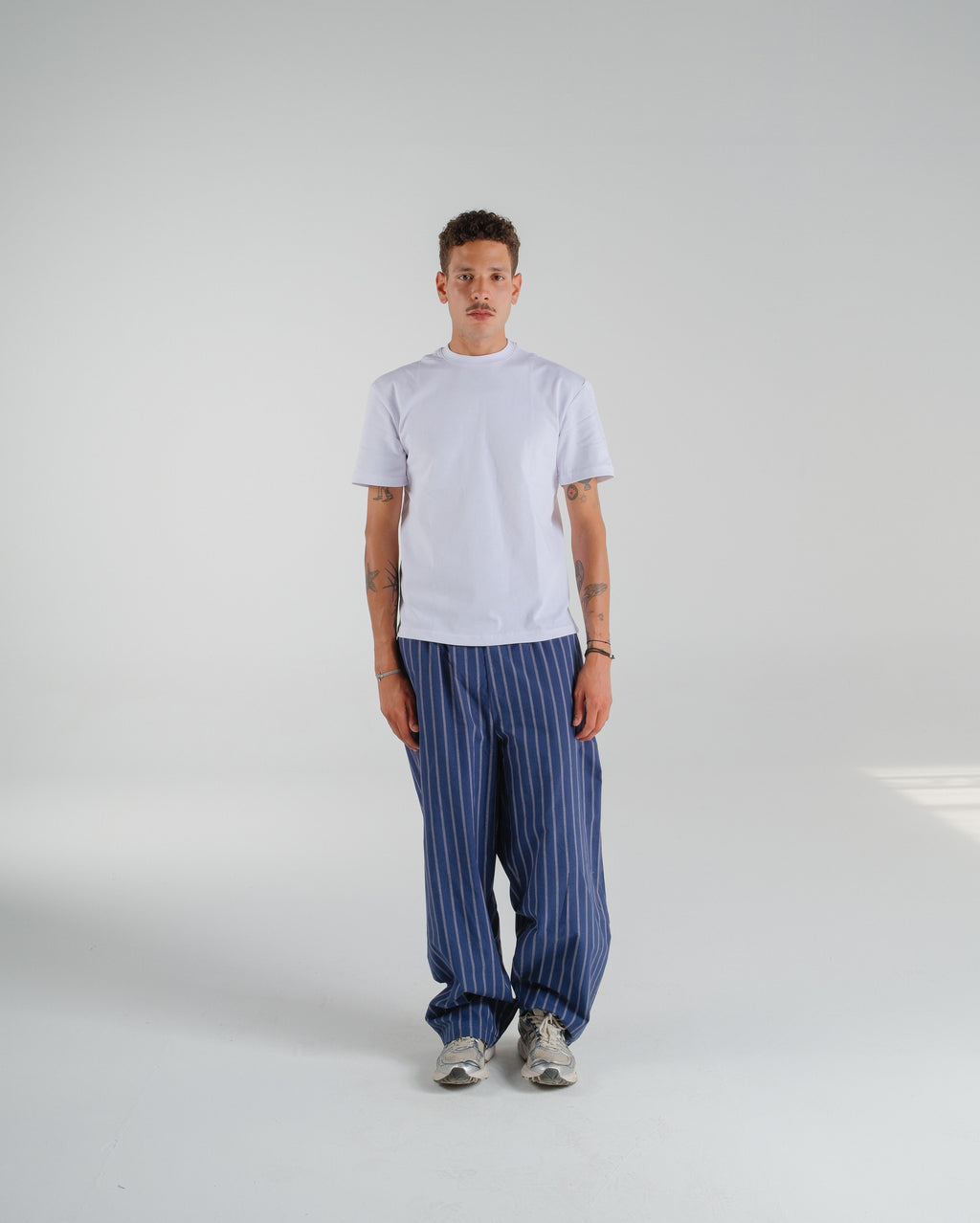 Indigo Tide Striped Poplin Pants