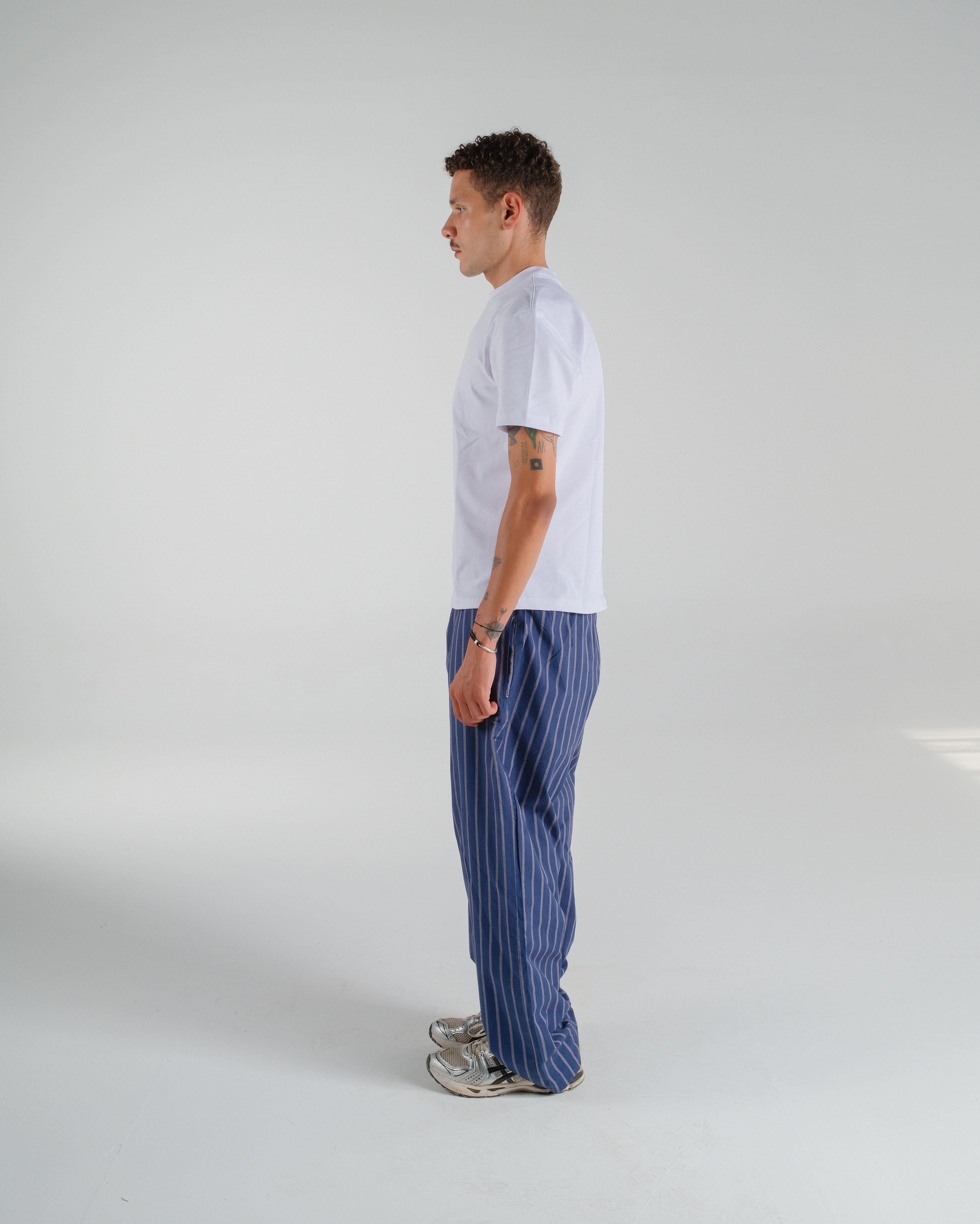 Indigo Tide Striped Poplin Pants
