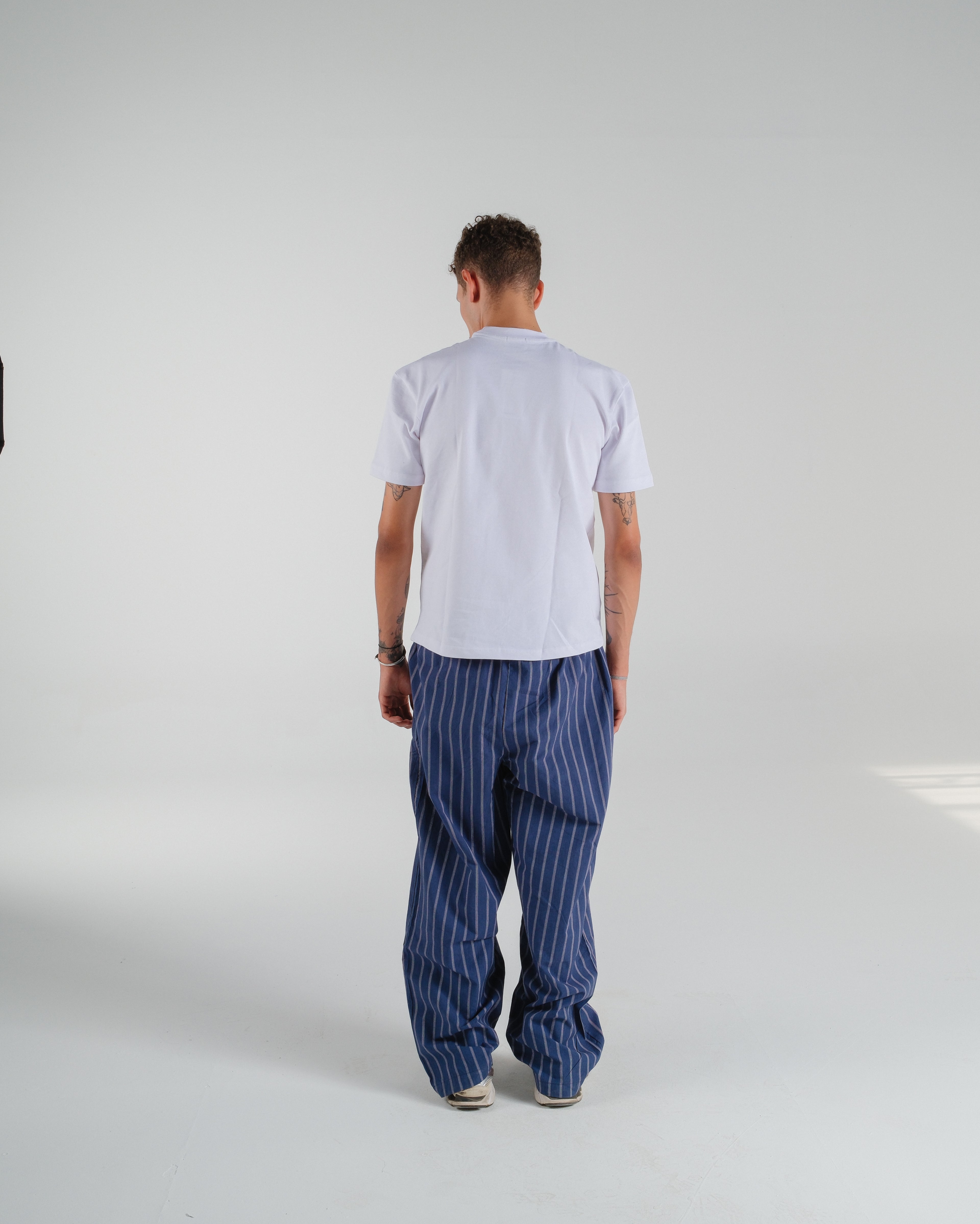 Indigo Tide Striped Poplin Pants