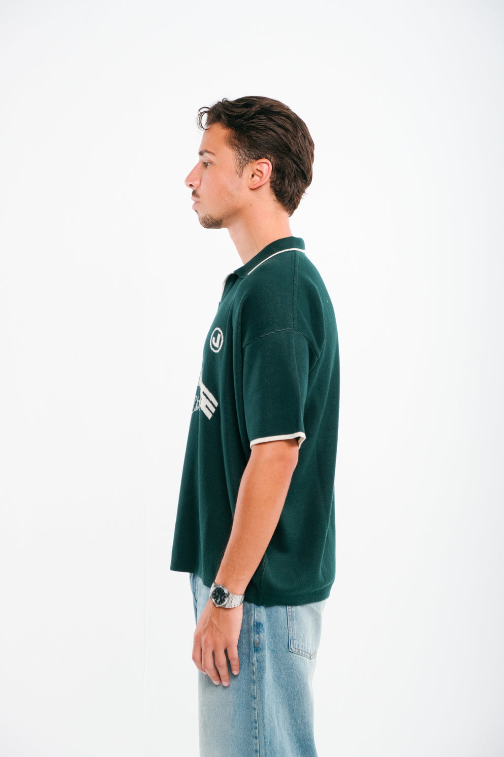 Green VRV Logo Knitted Tshirt