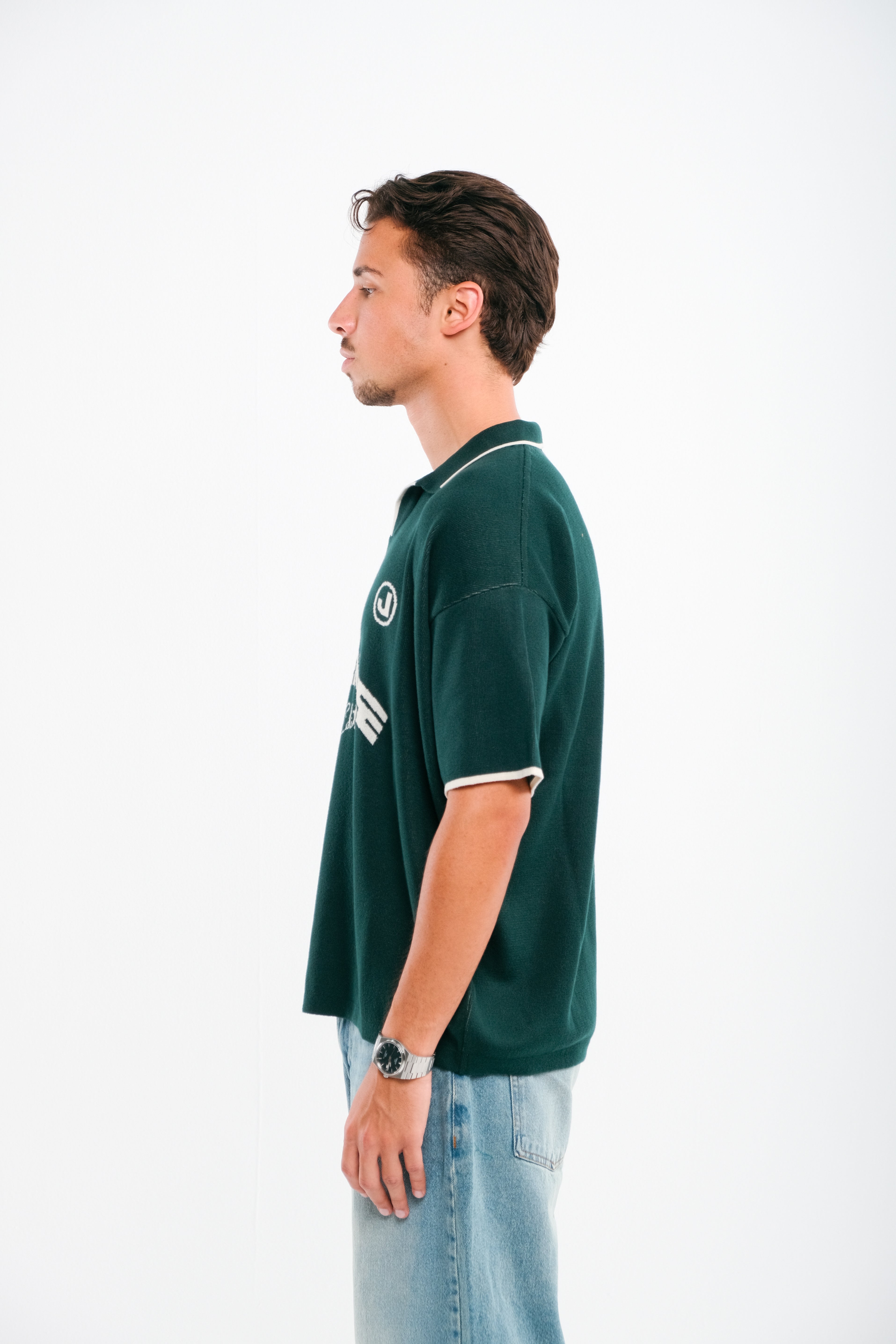 Green VRV Logo Knitted Tshirt