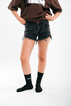 The HOT Denim Short in Washed Black