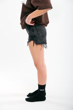 The HOT Denim Short in Washed Black