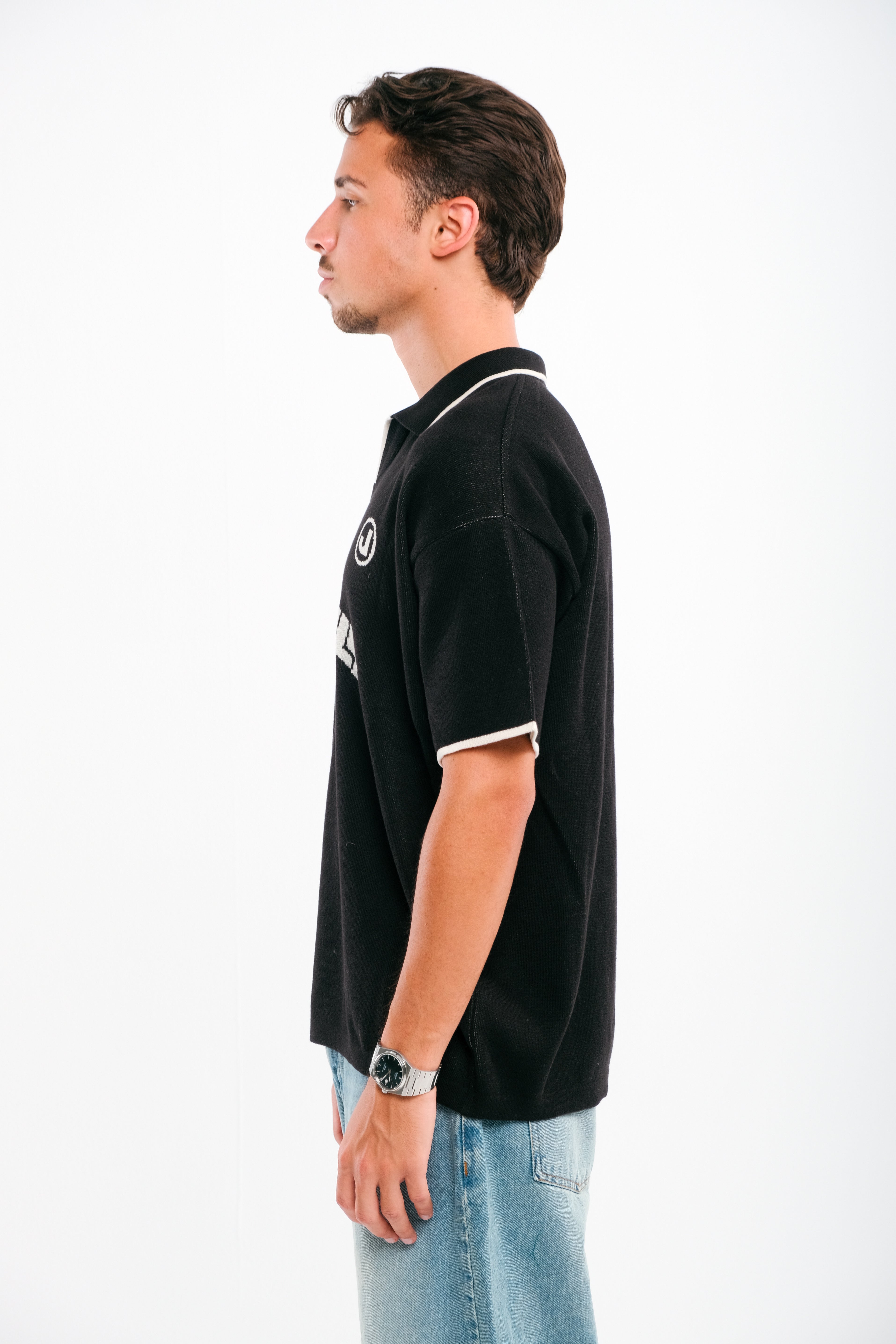 Black VRV Logo Knitted Tshirt