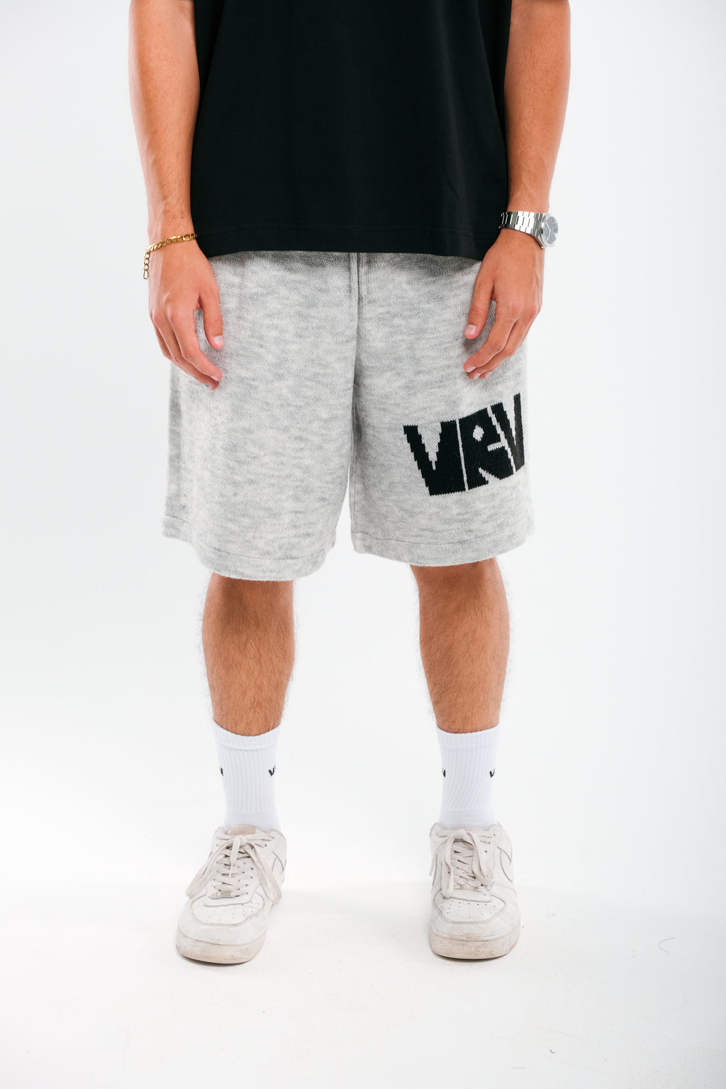 Light Grey VRV Logo Knitted Short