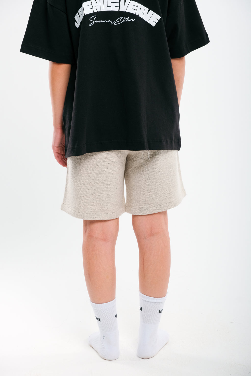 Cream VRV Logo Knitted Short