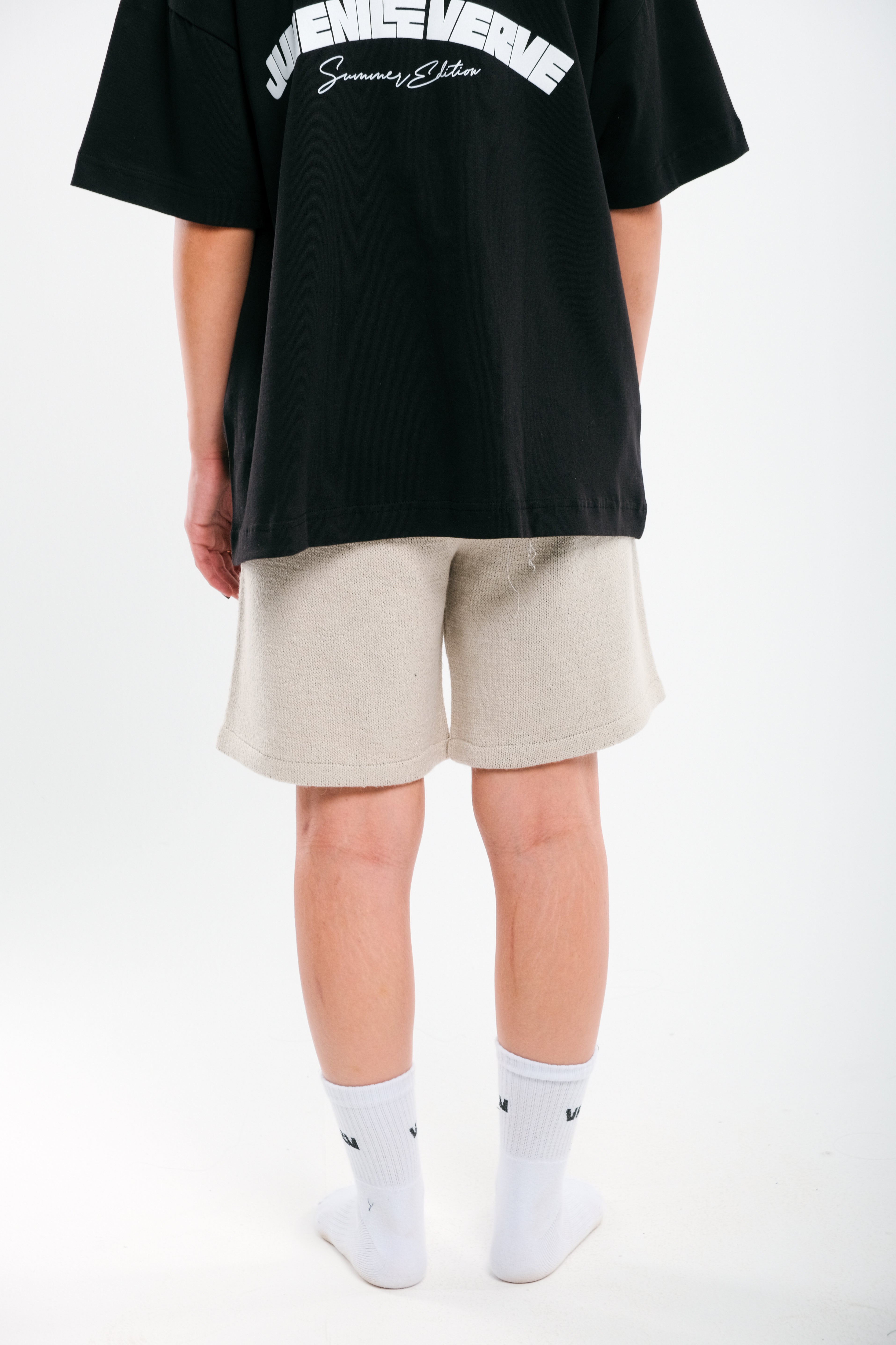 Cream VRV Logo Knitted Short