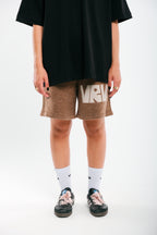 Brown VRV Logo Knitted Short