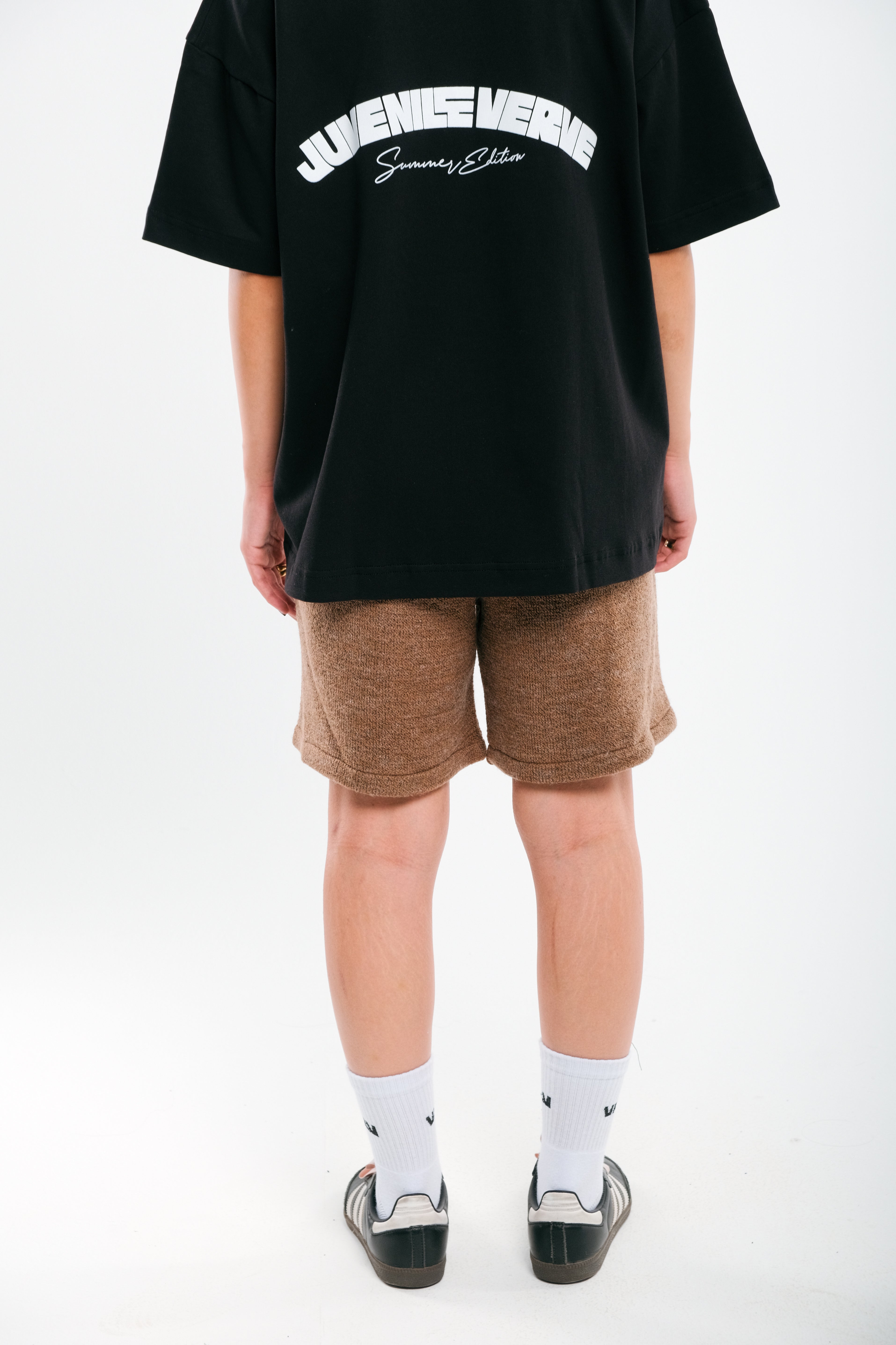 Brown VRV Logo Knitted Short