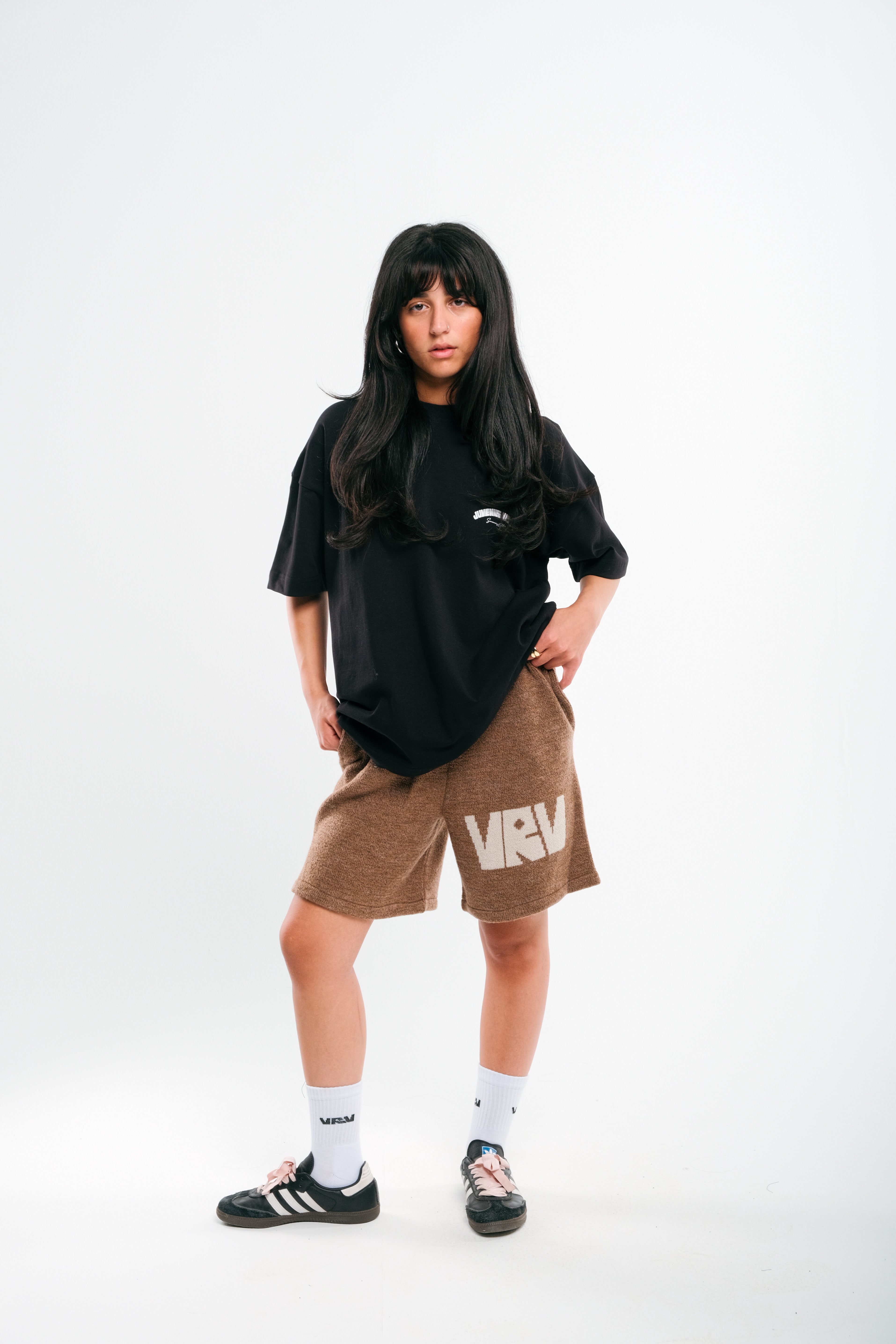 Brown VRV Logo Knitted Short