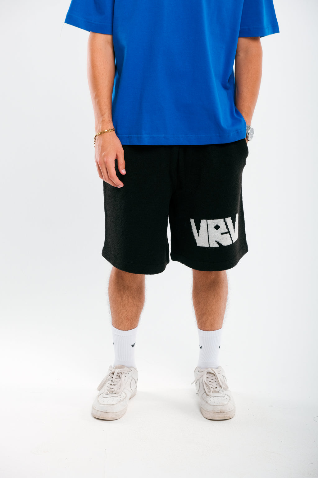 Black VRV Logo Knitted Short